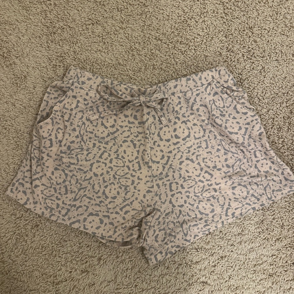 Women's Light Peachy Pink Animal Print Lounge Shorts